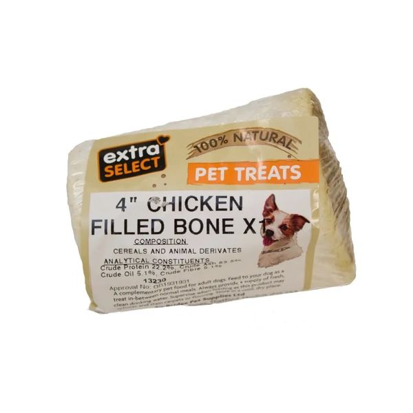 Extra Select 100% Natural 4" Chicken Filled Bone x 1