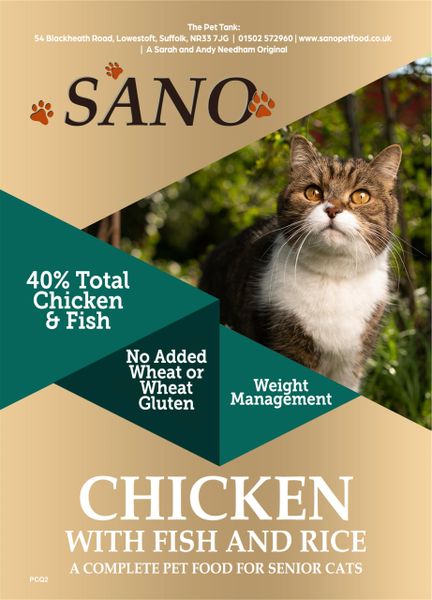 SANO Senior Cat Chicken with Fish & Rice