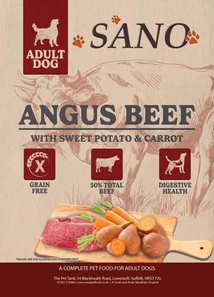 *NOT INSTORE* SANO Adult Dog Angus Beef with Sweet Potato & Carrot