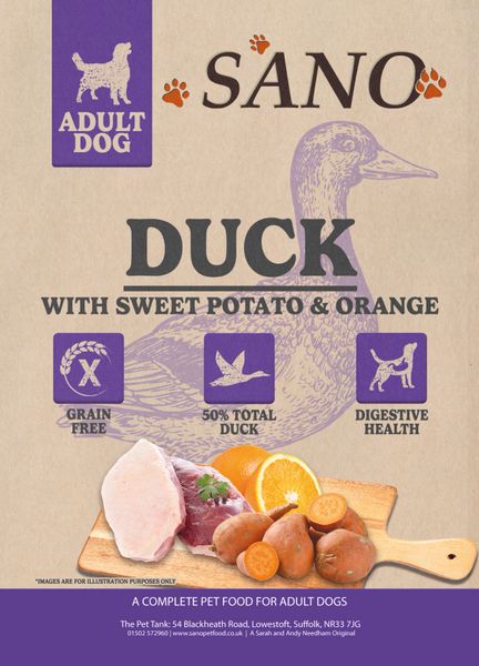 *NOT INSTORE* SANO Adult Dog Grain Free Duck with Sweet Potato & Orange