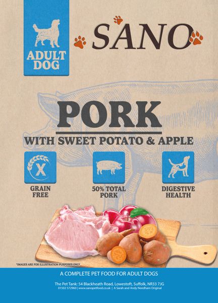 *NOT INSTORE* SANO Adult Dog Grain Free Pork with Sweet Potato & Apple