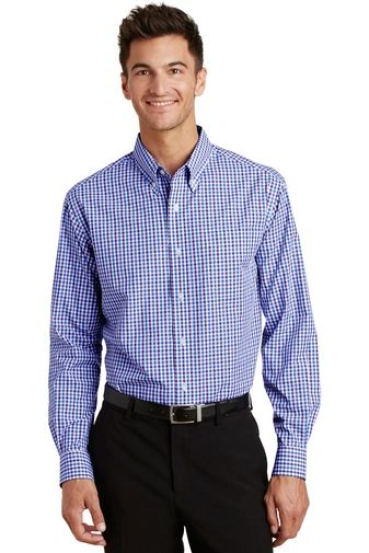 Port Authority [S654] Mens Long Sleeve Gingham Easy Care Shirt | Hi ...