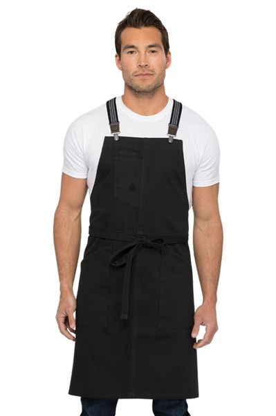 Chef Works [ABS01JBK] Berkeley Bib Apron: Jet Black Cotton | Hi ...