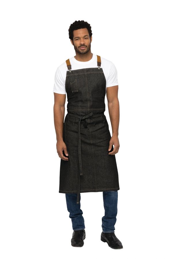 Chef Works [ACS01BLK] Berkeley Chefs Bib Apron: Black Denim | Hi Visibility  Jackets | Dickies | Ogio Bags | Suits | Carhartt