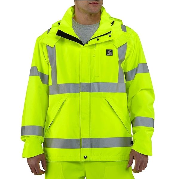 Carhartt [100499] Class 3 Hi Vis Waterproof Rain Jacket | Hi