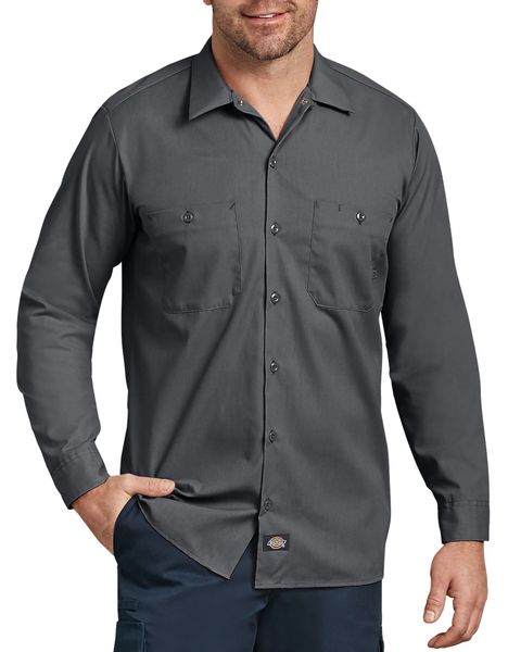 Dickies [LL535] Long Sleeve Industrial Work Shirt | Hi Visibility ...