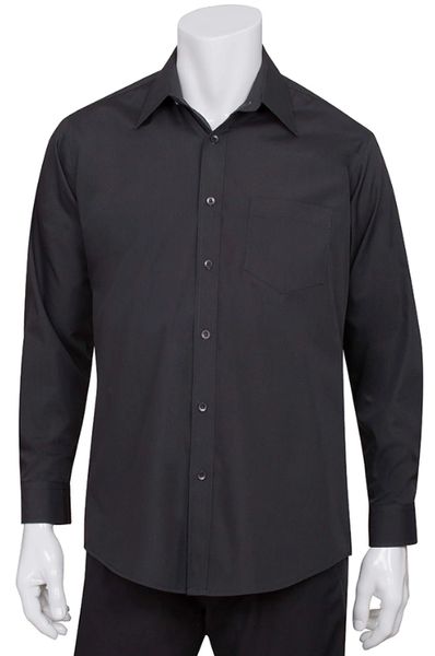 Chef Works Men's Black Essential Dress Shirt [D150BLK] | Hi Visibility ...
