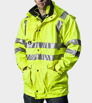 Carhartt hi best sale vis rain jacket