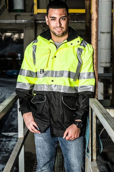 Game Sportswear [1355] The Black Bottom 6 in 1 Hi Vis Jacket | Hi ...