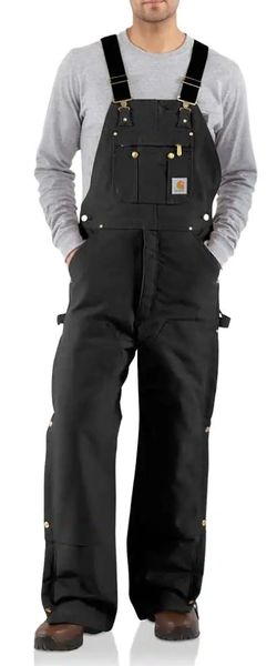 Carhartt Mens Quilt Lined Zip To Thigh Bib Overalls R41 