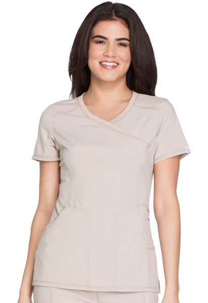 Cherokee #2625A-Khaki. Mock Wrap Top. Live Chat for Discount Codes | Hi ...