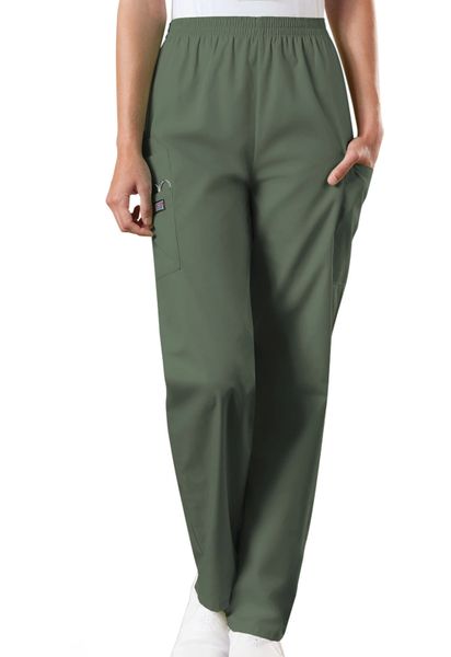 Cherokee Workwear #4200-Olive. Natural Rise Tapered Pull-On Cargo Pant ...