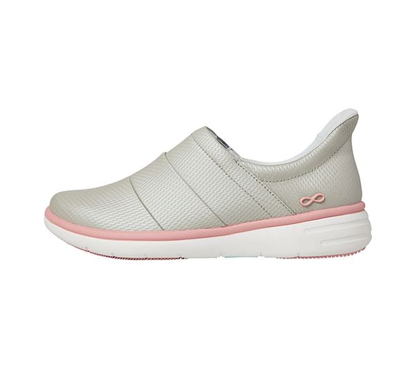 Infinity Footwear Breeze Light Grey Power Pink White Infinity Leather Breeze Slip On Live Chat For Discount Codes Hi Visibility Jackets Chef Works Dickies Ogio Bags Suits