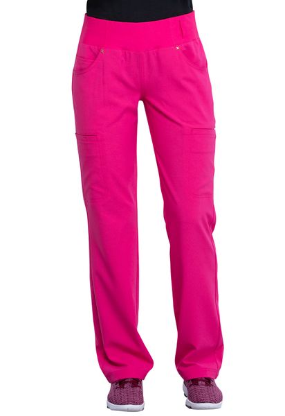 Cherokee #CK002P-Electric Pink. Mid Rise Straight Leg Pull-on Pant ...