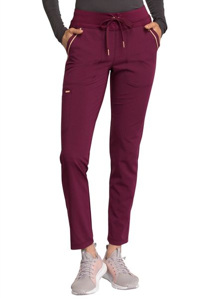 Cherokee #CK055-Wine. Mid Rise Straight Leg Drawstring Pants. Live Chat for  Discount Codes