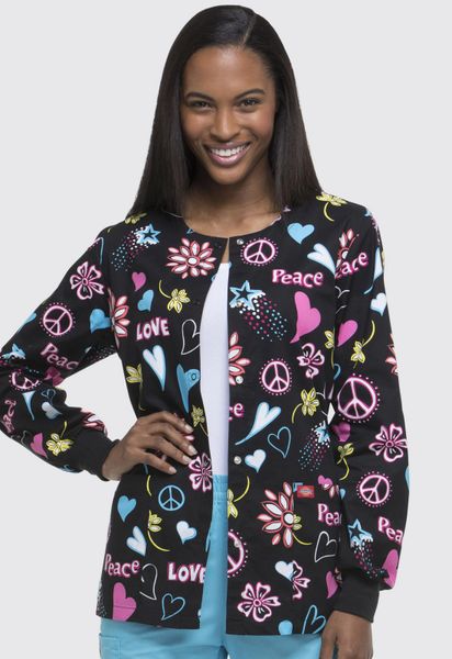 Dickies #DK301-Peace & Love. Snap Front Warm-Up Jacket. Live Chat for ...