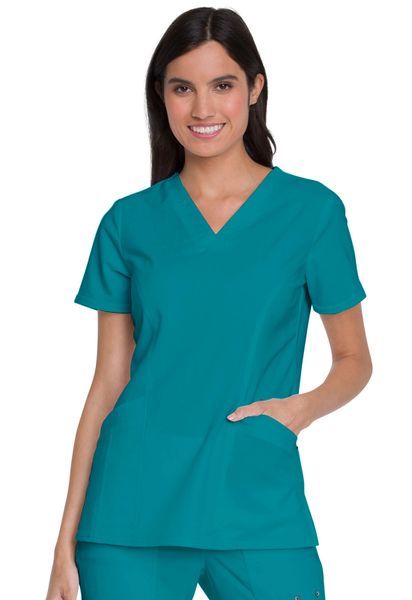 Dickies #DK755-Teal Blue. V-Neck Top With Patch Pockets. Live Chat for ...