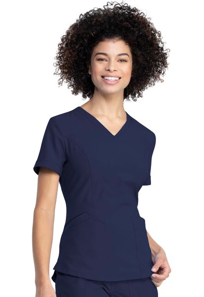 navy v neck top