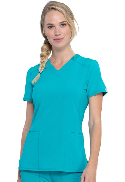 Cherokee #CK865A-Teal Blue. V-Neck Top. Live Chat for Discount Codes ...
