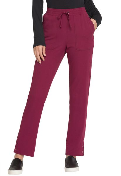 Elle #EL180-Wine. Mid Rise Tapered Leg Drawstring Pant. Live Chat for ...