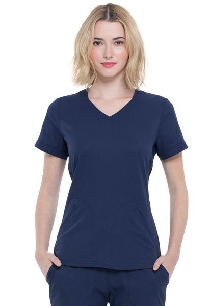 navy v neck top