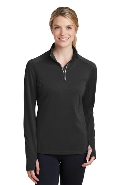 Sport-Tek [LST860] Ladies Sport-Wick Textured 1/4-Zip Pullover | Hi ...