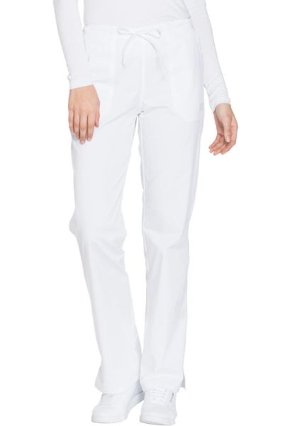 Cherokee Workwear #WW130-White. Mid Rise Straight Leg Drawstring Pant ...
