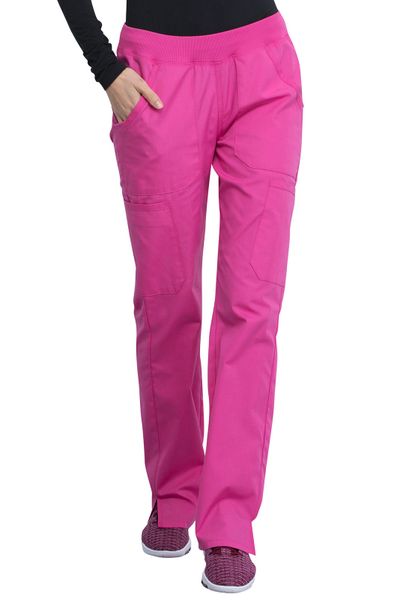 Cherokee Workwear #WW210-Shocking Pink. Mid Rise Straight Leg Pull-on ...