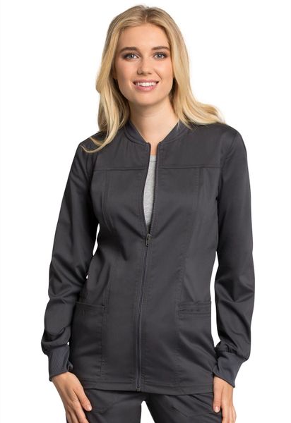 Cherokee Workwear #WW305AB-Pewter. Zip Front Jacket. Live Chat for ...