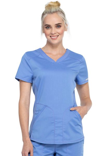 Cherokee Workwear #WW601-Ciel Blue. V-Neck Top. Live Chat for Discount ...