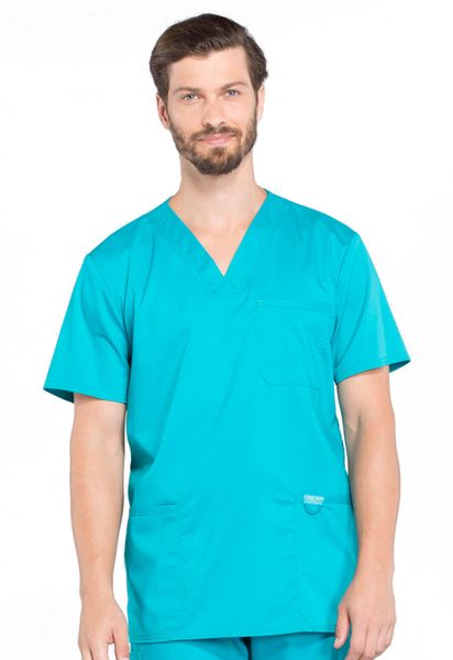 Cherokee Workwear #WW670-Teal Blue. Men's V-Neck Top. Live Chat for ...