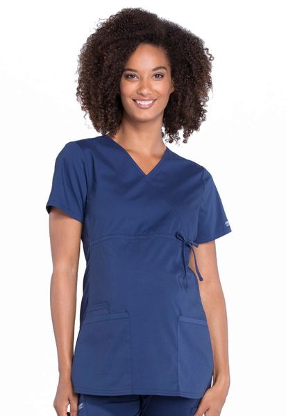 Cherokee Workwear #WW685-Navy. Maternity Mock Wrap Top. Live Chat for ...