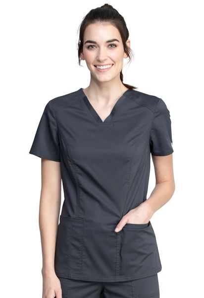 Cherokee Workwear #WW741AB-Pewter. V-Neck Top. Live Chat for Discount ...