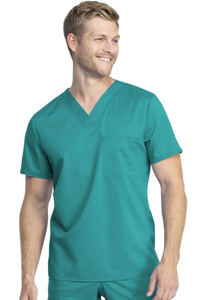 Cherokee Workwear #WW742AB-Teal Blue. Unisex V-Neck Top. Live Chat for ...