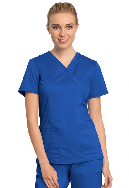 Cherokee Workwear #WW775AB-Royal. Mock Wrap Top. Live Chat for Discount ...