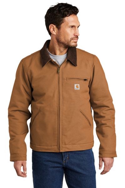 Carhartt [#103828] Duck Detroit Jacket. Available in Black and Carhartt  Brown. Big and Tall Sizes. Live Chat for Bulk Discounts.