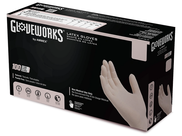 Gloveworks [TLF] Ivory Latex Industrial Powder Free Disposable Gl | Hi ...