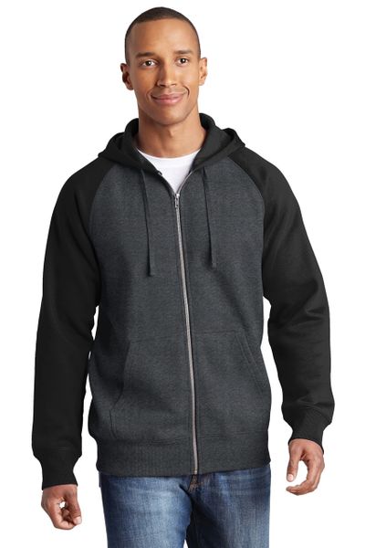 Sport Tek [ST269] Raglan Colorblock Full-Zip Hooded Fleece Jacket | Hi ...