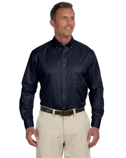 Men's Easy Blend™ Long-Sleeve Twill Shirt with Stain-Release by Harriton ( # M500 ), Hi Visibility Jackets, Dickies, Ogio Bags, Suits