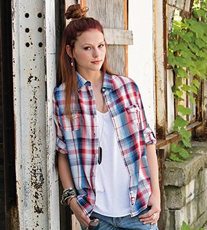 Women's Long Sleeve Plaid Shirt