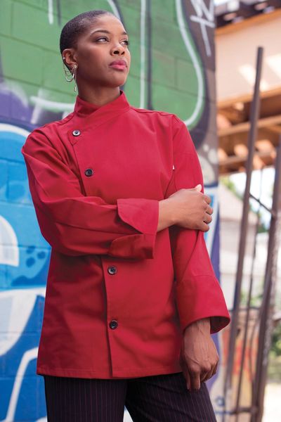 white 0482 black or red Rio chef coat sizes from XS to 6XL