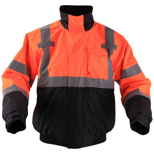 GSS Safety 8002 Orange Hi Vis Waterproof Bomber Jacket | Hi Visibility ...