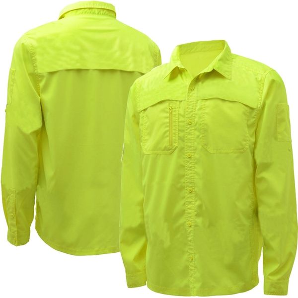 GSS Safety [7507] Non-ANSI Lightweight Ripstop Button Down Shirt w/SPF 50. Live Chat for Bulk discounts.