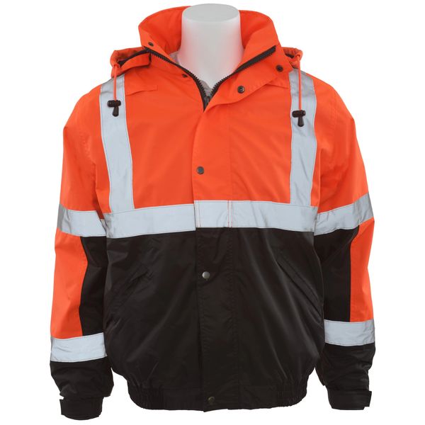 ERB W106T Class 2 Tall Black Bottom Bomber Jacket - Orange | Hi ...