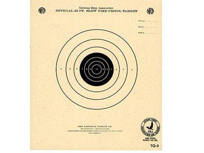 National Target NRA 25' Slow Fire Air Pistol Target, Single Bull