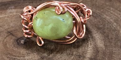 Jade and copper rings