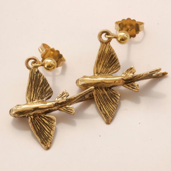 Flying Fish Collection. Featured image is our post earrings in 14K Gold.
