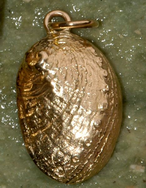 14K Gold Abalone Pendant - Small