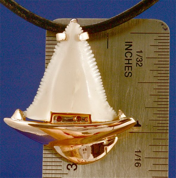 Great White Shark Tooth with boat - Small