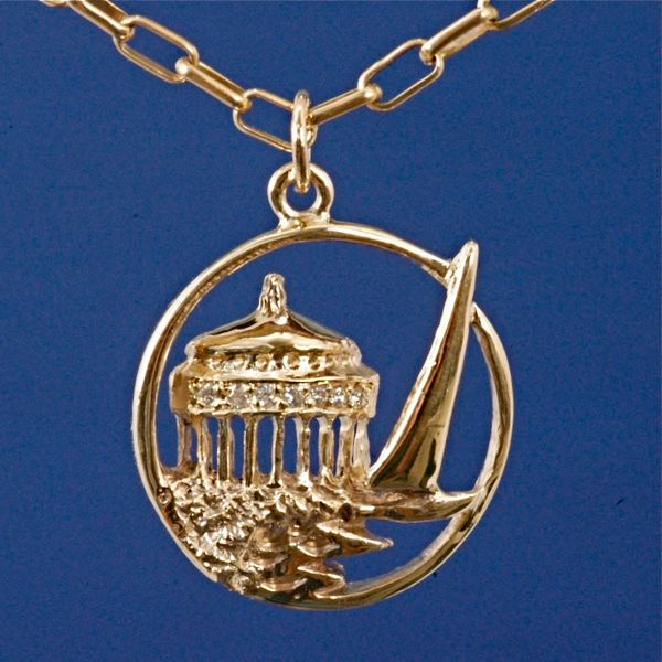 Casino Pendant 14K Gold Collection - Medium